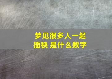 梦见很多人一起插秧 是什么数字